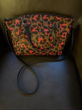 COACH x Baseman Ocelot Leopard-Print Shoulder Tote in Black and Red